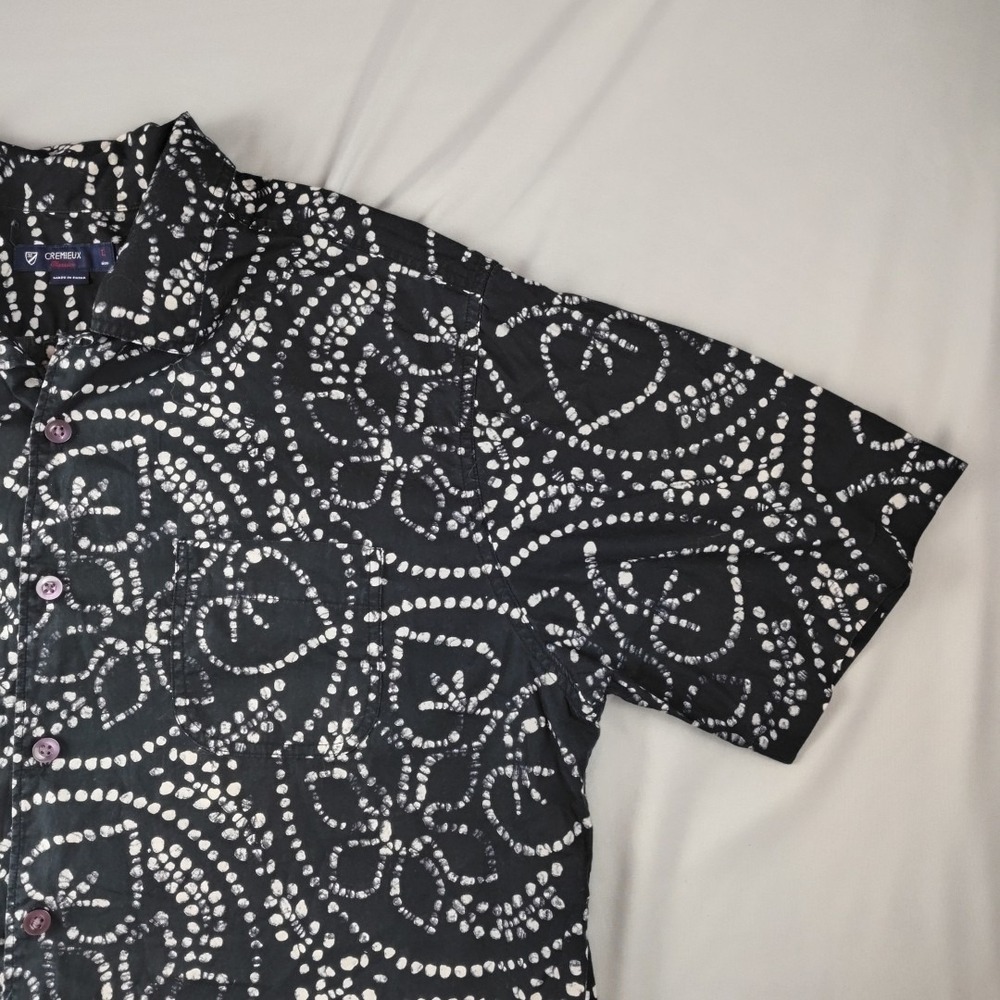 Cremieux Classics Mens Large Black Short Sleeve Button Down Shirt Beach Casual - Picture 5 of 16